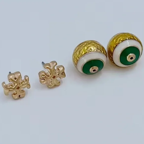 Tory Burch bauble backed double stud earrings - Picture 4 of 7